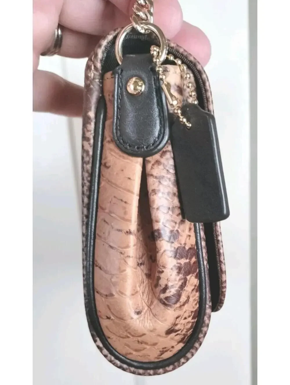 COACH Mini‎ Ruby Snake Print Crossbody Excellent Cond. Exotic Natural Leather